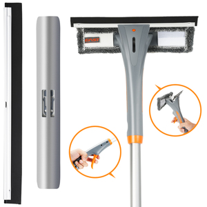 Silicone Extended Pole Magic Spray Telescopic Long Professional 2 In 1 Car Window Glass Cleaner Brush Tool <strong>Squeegee</strong> Kit Compact - Product Image 2