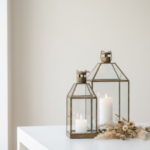 Manufacturers <b>Brass</b> Antique Metal Framed Glass Candle <b>Lanterns</b> for Home and Patio Decoration - Product Image 2