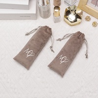 Pochettes en velours imprimées avec logo personnalisé avec long cordon de serrage pour bijoux accessoires montre lunettes boucles d'oreilles emballage sacs-cadeaux