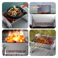 Barbecue d'extérieur Pliant Barbecue Portable En Acier Inoxydable Camping BBQ Charbon De Bois Carte Four Amovible Poêle Grill
