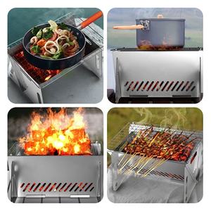 Outdoor Barbecue Folding BBQ <strong>Grill</strong> Portable Stainless Steel Camping BBQ <strong>Charcoal</strong> Card Oven Detachable Stove <strong>Grill</strong> - Product Image 6