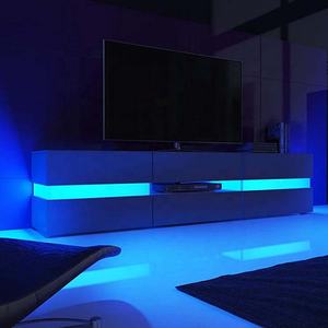 <span class=keywords><strong>Meuble</strong></span> <span class=keywords><strong>TV</strong></span> moderne en bois avec finition brillante UV LED, style contemporain, avec vitrine <span class=keywords><strong>et</strong></span> tiroirs de rangement - Product Image 3