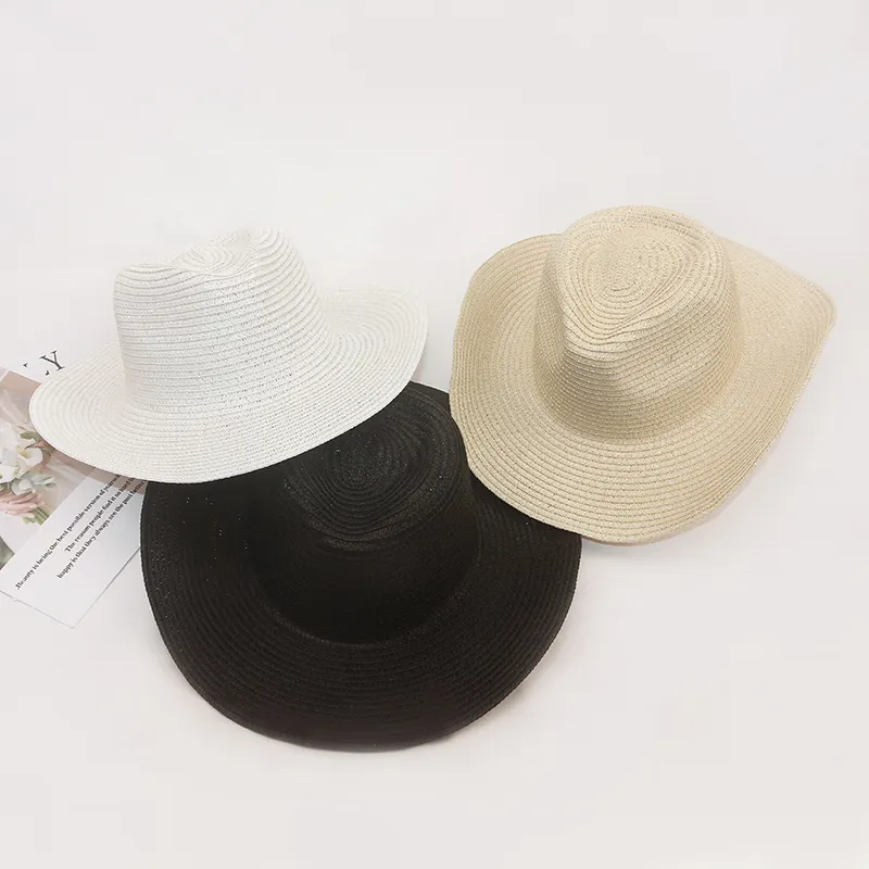 Classic Western Upturned Wide Brim 8.5cm Minimalist style Cowboy Fedora Hat