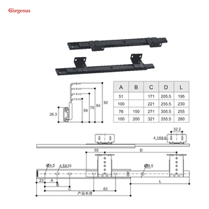 รางเลื่อนคีย์บอร์ดแบบลูกปืนสองทาง ขนาด 27 มม. 35 มม. ปรับได้ ยืดออกได้เต็มที่ แบบรางเลื่อนสำหรับลิ้นชักคีย์บอร์ด - Product Image 4