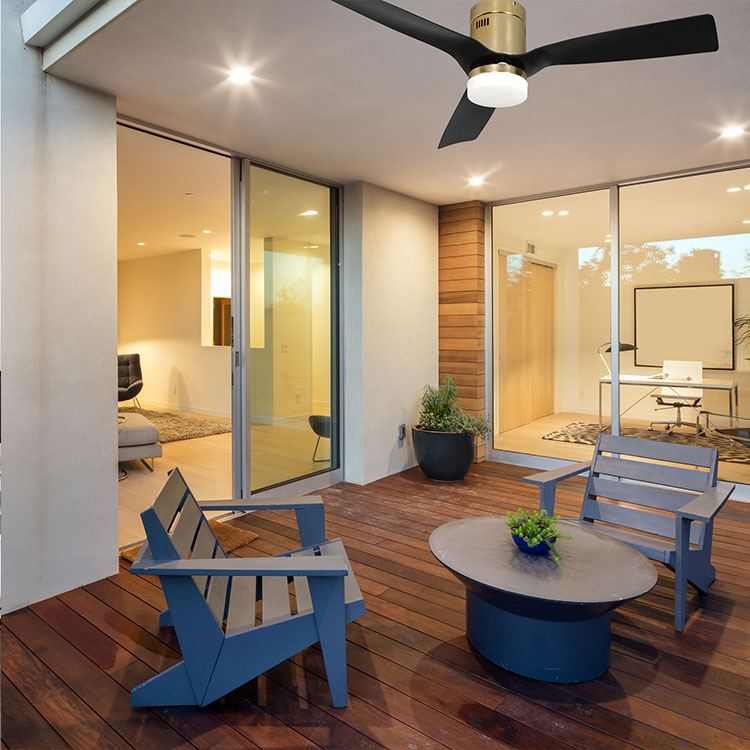 52inch Luxury Europe style ceiling fan for home decorative DC ceiling fan with LED light