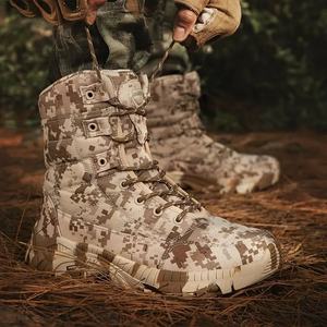 Wholesales <b>Men's</b> High Top Hiking <b>Boots</b> Tactic Camouflage <b>Ankle</b> Lace-up Combat Shoes Comfortable High-Cylinder Trail <b>Boots</b> - Product Image 3