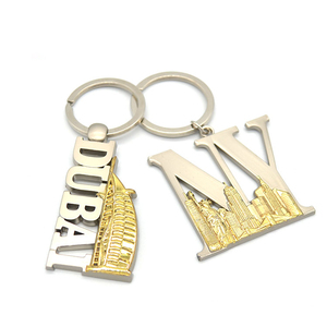 Bán Buôn Chất Lượng Cao Kim Loại Keychain Nhà Sản Xuất <span class=keywords><strong>New</strong></span> <span class=keywords><strong>York</strong></span> Thành Phố Dubai Lưu Niệm 3d Keychain - Product Image 1