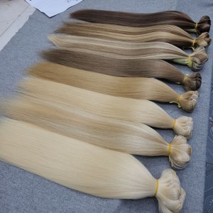 Extensiones de Cabello Vietnamita Súper Doble Trama, Liso y Sedoso, Rubio Claro, con Doble Trama a Máquina para una Tejida Perfecta - Product Image 3