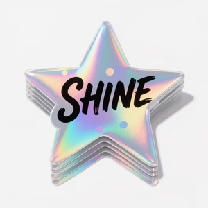 สติกเกอร์โฮโลแกรมเลเซอร์สีรุ้งกันน้ำ ทนรังสียูวี ฉลากสติกเกอร์แบบกำหนดเอง ตัดตามรูป กลิตเตอร์โฮโลแกรม - Product Image 2