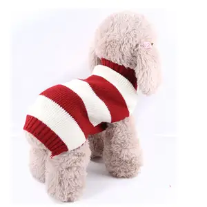 Высококачественная свободная теплая стрейчевая Одежда для маленьких и средних собак в полоску, свитер для домашних животных