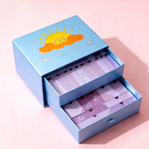 Boîte cadeau coulissante en carton rigide recyclable GOTOP avec logo personnalisé, impression quadricolore et finition UV - Product Image 1