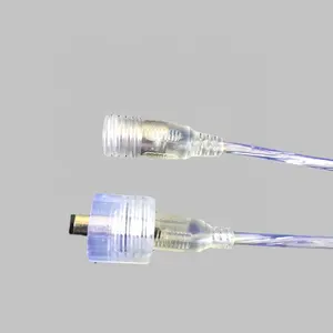 Cable de alimentación de CC impermeable, transparente, 1m, IP68