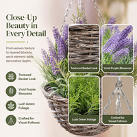 Panier suspendu en eucalyptus artificiel tressé à la main, éco-responsable, durable, pour intérieur et extérieur, décoration rustique, jardinière pour plantes