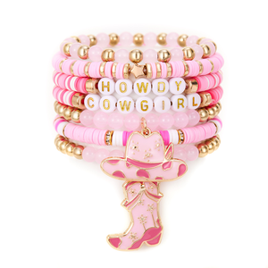 Bracciale alla moda stile Cowboy occidentale nuovo cappello da Cowboy in stile occidentale e stivale con perline e bracciale a strati - Product Image 5