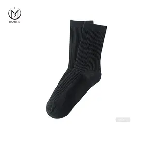 DS- E136 Mensถุงเท้าสีดำถุงเท้าสีดำถุงเท้าผู้ชายฝ้ายสีดำ