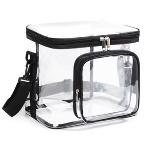 Venta Directa de Fábrica, Bolsa de Almacenamiento Transparente de PVC con Cierre, Gran Capacidad, Multiusos, Cuadrada, para Almuerzo y Picnic - Product Image 1