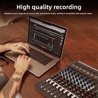 XTUGA Mixeur multi-canaux professionnel avec effets de réverbération, lecture Bluetooth, égaliseur, paramètres personnalisables, entrées XLR/USB, modèle CT