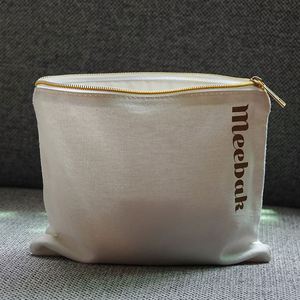 High Quality 100% Organic Cotton <b>Toiletry</b> Bag Pouch Large Capacity Cosmetic <b>Storage</b> Bag Reusable Cotton Canvas Zipper Pouch - Product Image 2