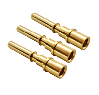 Connecteur à broches en laiton plaqué or ou argent sur mesure, de précision, pour bornes électroniques rondes