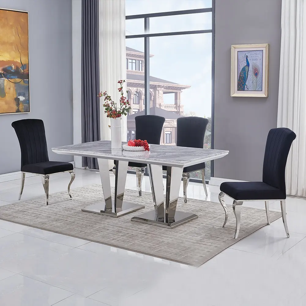 Modern white marble buffet dinning table with original marble marble top 8 seater dining table