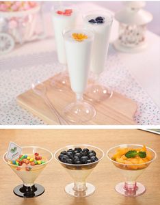 Grande tasse à mousse, tasse à pudding, vin rouge, champagne, tasse aérienne, tasse en plastique jetable, transparente, gobelets à gâteaux avec couvercle - Product Image 5