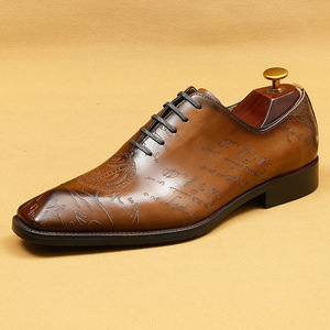 Zapatos Oxford de Cuero de Grano Completo para Hombre, Zapatos Formales Clásicos de Negocios, Calzado de Cuero Genuino de Primera Calidad - Product Image 1
