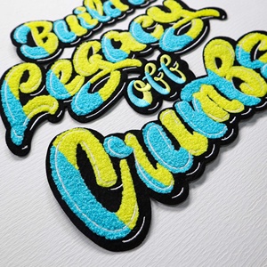 Factory Price Vintage Glitter Religion Faith Iron on Letter Style Patch Chenille Patch - Product Image 2