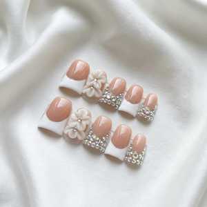 <span class=keywords><strong>Uñas</strong></span> Postizas de Cobertura Total Hechas a Mano, Estilo Duckbill Flare Y2K, Personalizadas para Fiestas, Última Moda de Primavera, <span class=keywords><strong>Uñas</strong></span> a Presión 2026, Venta al Por Mayor - Product Image 4