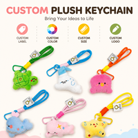 Nouveau porte-clés en peluche mignon, série Océan, pendentif doux pour sac, téléphone et sac à dos, accessoire de charme