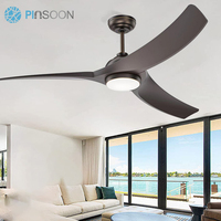 Lumière LED et ventilateur de plafond à télécommande de bureau d'intérieur de style contemporain