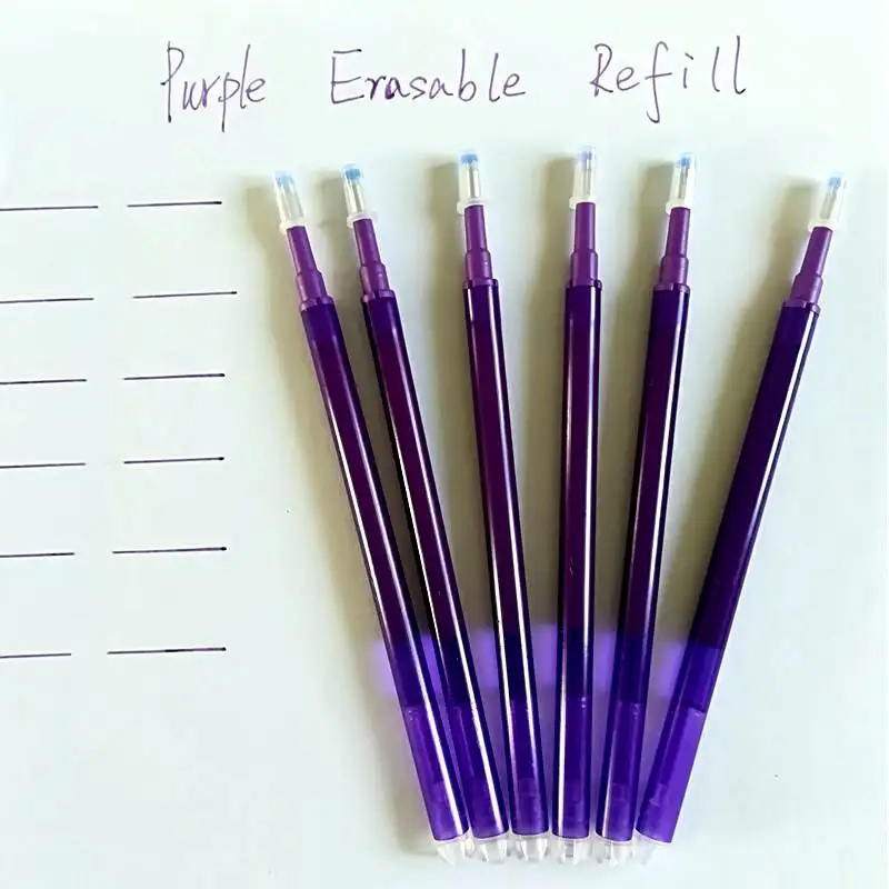 Paars Inkt Uitwisbaar Pen Refill Gel Pen 6 Stuks Veel 0.7Mm Magic Uitwisbare Refill Gum Pen Briefpapier Kantoor School levert Geschenken