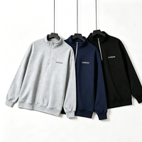 Sweat-shirt polaire pour homme grande taille, col montant, demi-zip, coupe classique, hiver, personnalisable, plusieurs coloris, brodé