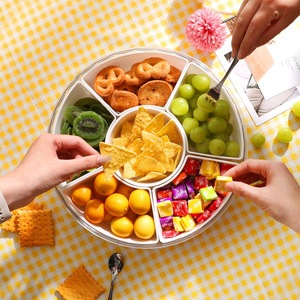 Bpa-free nhựa 6 ngăn Snack box với nắp & xử lý chia phục vụ khay cho trái cây cho cắm trại & Tủ lạnh sử dụng - Product Image 5