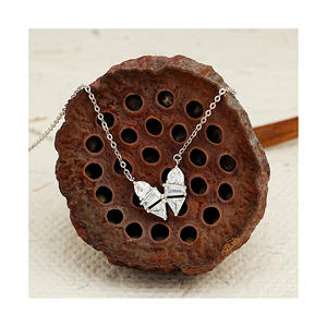 Venta caliente de verano 925 joyería delicada de plata esterlina circón insertar pajarita mariposa colgante collar para niñas - Product Image 2