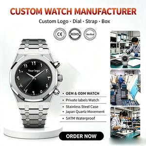 Reloj de Cuarzo de Lujo Árabe para Hombre, Cronógrafo de Cristal, Resistente al Agua 5BAR, Correa de Acero Inoxidable, Caja de Lujo - Regalo Perfecto - Product Image 2