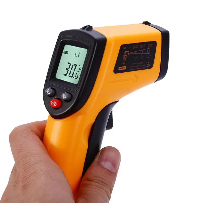 Digital Industrial Thermometer Laser Temperature Meter Non-contact Pyrometer Imager Hygrometer IR termometro Alarm