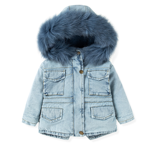 Astrid-manteau d'hiver pour filles, nouveau Design, manteau en fausse fourrure à capuche, veste en Denim chaude, épaisse, suspendue à l'extérieur, pour enfants, collection 2021 - Product Image 2