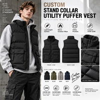 Gilet matelassé YINBO personnalisé à col montant pour homme – Décontracté, respirant, léger, chaud, pour l'hiver et les activités de plein air
