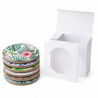 Posavasos de MDF Personalizados con Sublimación, Diseños Únicos en Caja de Cartón/Caja de Color para Regalos Corporativos y Recuerdos de Boda