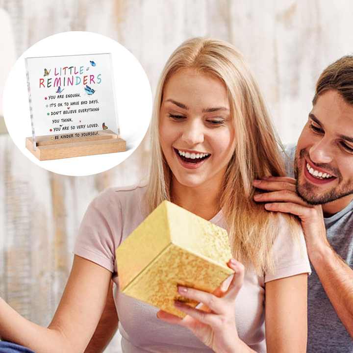 Clear Acrylic Desk Decor Office Display Rack with Encouraging Mental ...