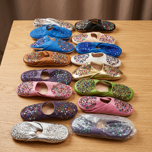 Floral Rhinestone Embroidered Pointed Toe Lightweight Breathable Women's Fashion Flat Spring Summer All Genuine <b>Leather</b> Soft - Product Image 1