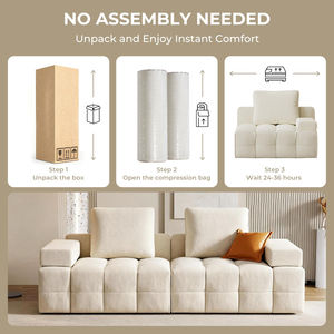 Ideas de Negocios para el Hogar, Mercado Mayorista de Yiwu, Diseño Minimalista, Sofá Inflable Cuadrado Tapizado de Tres Plazas, Muebles de Salón - Product Image 5