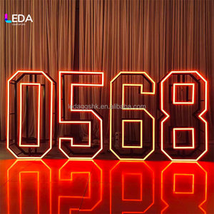 2026 LEDA Chiffre d'anniversaire pliable en métal avec cadre en fer, lettres néon RGB pour décoration de fête et d'événement - Product Image 4