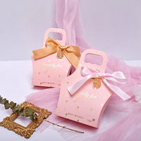 Kotak hadiah ulang tahun Valentine, desain bunga pernikahan, kotak hadiah pernikahan pertunangan, dengan pegangan bening pita kupu-kupu sutra