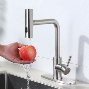 Nouveau robinet de cuisine <span class=keywords><strong>en</strong></span> acier inoxydable au design moderne, pulvérisateur à 3 fonctions avec cascade d'eau chaude et froide, mélangeur d'évier - Product Image 3