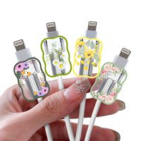 Paquete 4 en 1 de Protectores de Cable USB Transparentes con Diseño Personalizado para iPhone