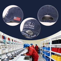 Gorra de Béisbol Estilo Dad Hat de Algodón Desgastado Vintage, con Parche Bordado Personalizado con Logotipo de Bandera, para Recuerdo del 250 Aniversario