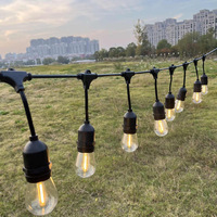 Guirlandes lumineuses LED étanches IP65 pour extérieur, éclairage festif E27 S14 pour patio, camping, Noël et fêtes