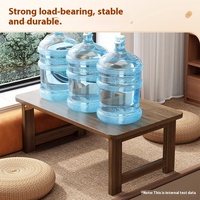 Table basse pliante moderne avec design fenêtre flottante pour balcon et rebord de fenêtre, cadre en bois, confort à bas niveau