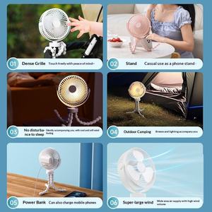 6-inch Octopus Desktop Camping USB Rechargeable Tripod Fan with <b>Night</b> <b>Light</b> - Product Image 6